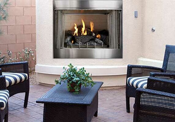 White Mountain Hearth Outdoor Gas Fireplace landscape | Star Flooring & Design