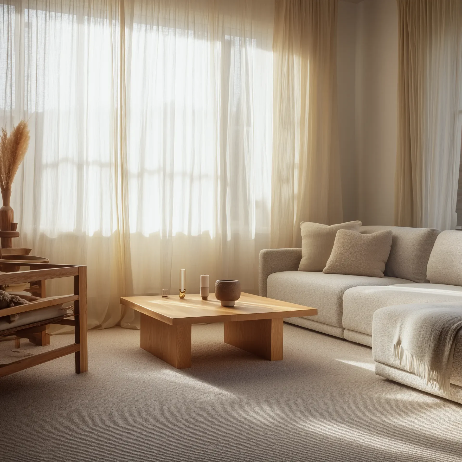 Carpet flooring in living room