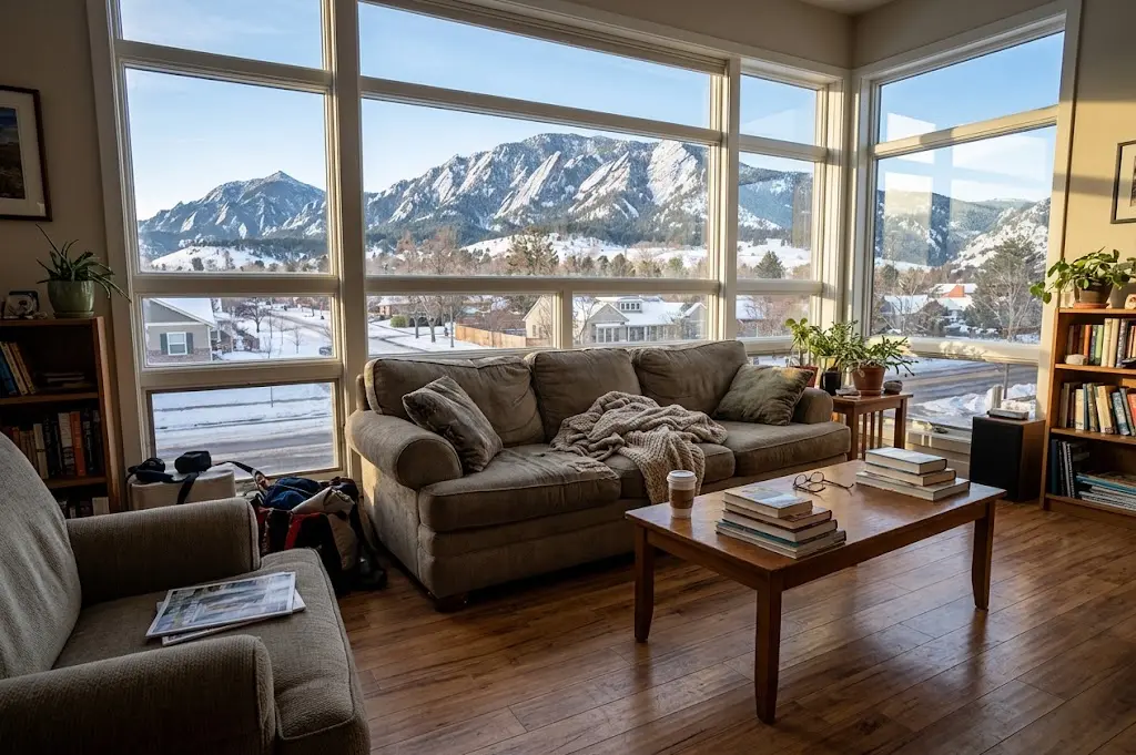 engineered hardwood flooring in Boulder Colorado mountain home.